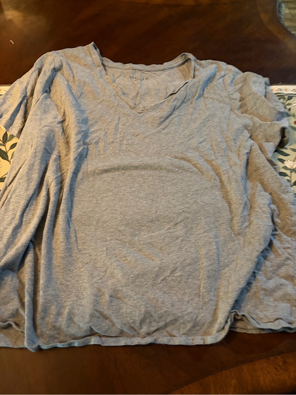 Women's set of two short sleeved, T-shirts, gray and black